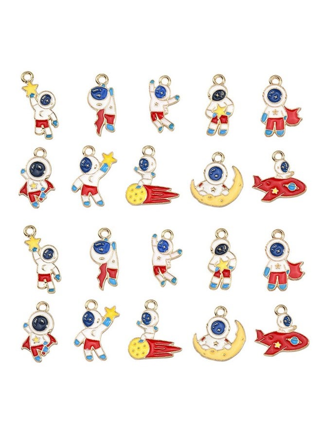 DanLingJewelry - 50Pcs 10 Styles Space Theme Charms Enamel Spaceman Charms Astronaut Charms For Jewelry Making Crafts - Image 1