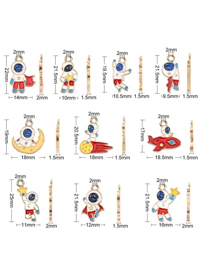 DanLingJewelry - 50Pcs 10 Styles Space Theme Charms Enamel Spaceman Charms Astronaut Charms For Jewelry Making Crafts - Image 1