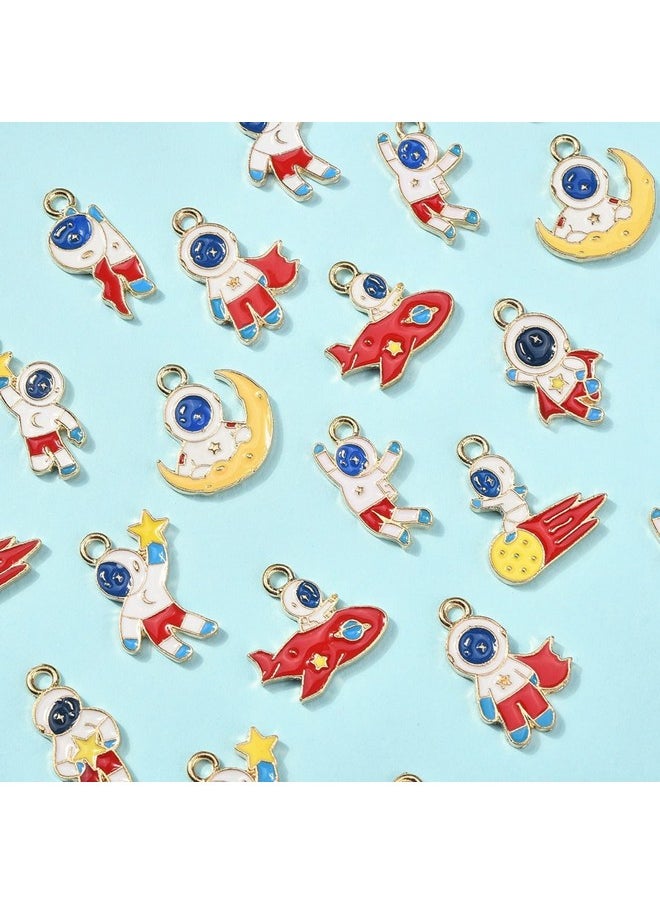 DanLingJewelry - 50Pcs 10 Styles Space Theme Charms Enamel Spaceman Charms Astronaut Charms For Jewelry Making Crafts - Image 1