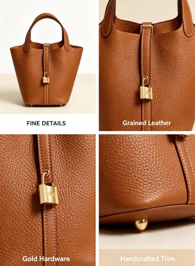 Women's Bucket Bag, Elegant Tote Handbag, Large Capacity Crossbody Tote Purse, Large Capacity Commuter Purse, Perfect Gift for Women - Image 4