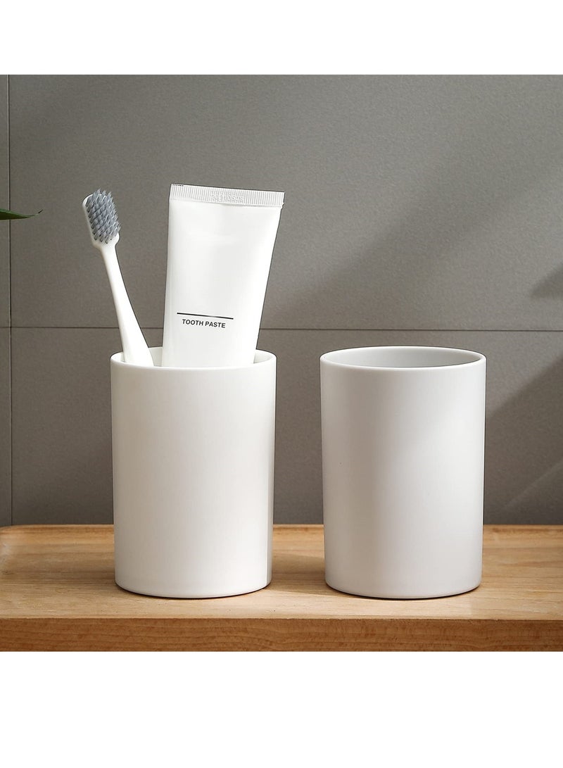 Bathroom Tumbler Cup Set, 10.5oz Reusable Unbreakable Toothbrush Cups, Easy to Clean Plastic Mouthwash Cups, Toothbrush Holder for Your Bathroom, 2PCS - Image 2