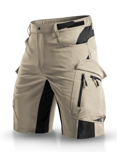 XKTTAC Men's Outdoor Quick Dry Lightweight Cargo Shorts for Hiking, Casual, Camping, Tactical, Fishing, Golf, Travel with 6 Pockets (Fossil, X-Large) - Image 1