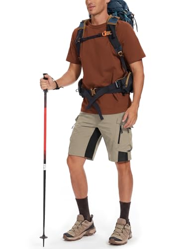 XKTTAC Men's Outdoor Quick Dry Lightweight Cargo Shorts for Hiking, Casual, Camping, Tactical, Fishing, Golf, Travel with 6 Pockets (Fossil, X-Large) - Image 2