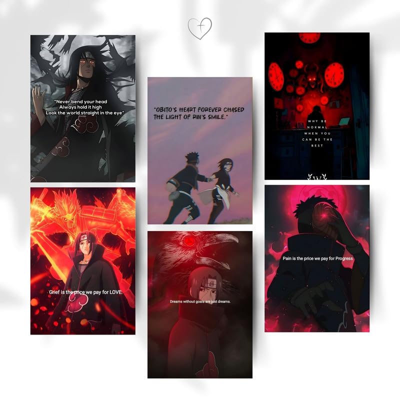 Posters Inc Anime Motivational Poster A4 Pack of 6 Perfect Wall Decoration in Offices, Bedrooms, Hostels, Study & Living room, Featuring Quotes, 300 GSM, Aesthetic Designs, and Positive Vibes - Image 1