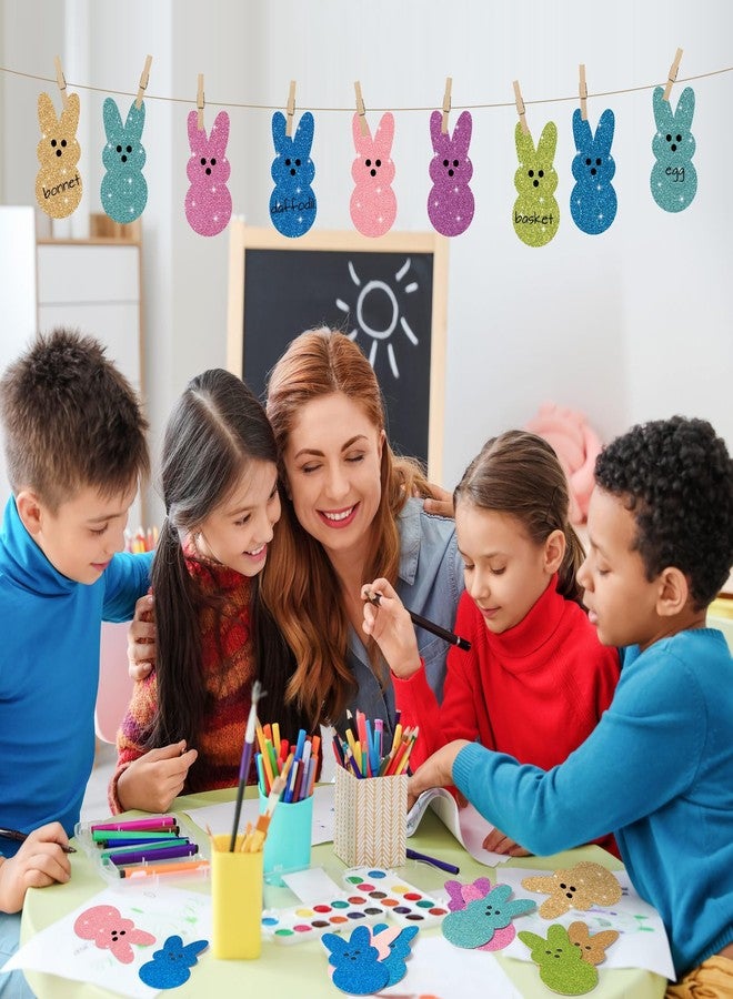 ١٠٠ قطعة من قصاصات ورقية لامعة على شكل أرنب عيد الفصح، قصاصات ورقية ملونة على شكل أرنب، قصاصات ورقية على شكل أرنب الربيع مع نقاط لاصقة، مثالية لتزيين حفلات الأطفال، الفصول الدراسية، المكاتب، لوحات الإعلانات، ومشاريع الحرف اليدوية. - Image 5