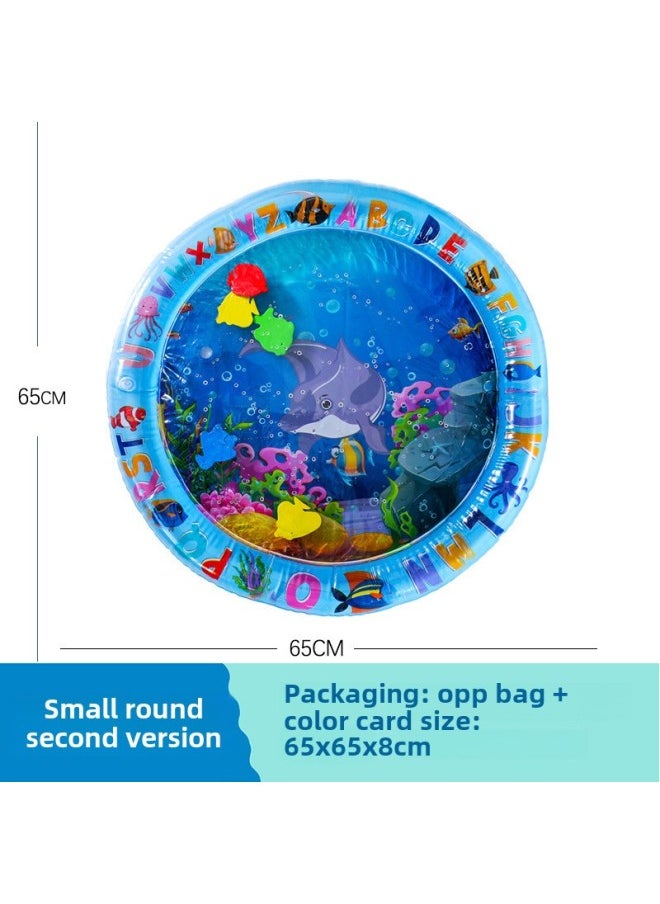 Baby Inflatable Pat Water Mat Marine Life Swimming Ring Climbing Mat Cushion Children Pat Water Mat Wholesale-Color:Small Round Second Version  - Image 1