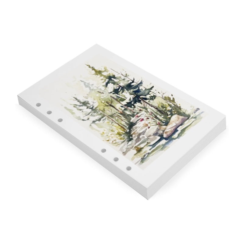 Wanderings A5 Watercolor Paper Inserts - 300 GSM 6-Ring Binder Paper â€“ 8 1/4 x 5 5/8" â€“ Thick White Blank Loose Leaf A5 Watercolor Paper Refills â€“ Compatible with Filofax 6 Hole â€“ 30 Watercolor Sheets - Image 2