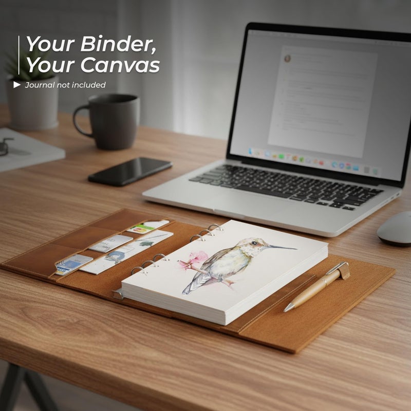 Wanderings A5 Watercolor Paper Inserts - 300 GSM 6-Ring Binder Paper â€“ 8 1/4 x 5 5/8" â€“ Thick White Blank Loose Leaf A5 Watercolor Paper Refills â€“ Compatible with Filofax 6 Hole â€“ 30 Watercolor Sheets - Image 5