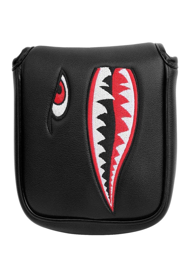 SHABIER Black Golf Putter Cover with Tiger Shark Design Golf Large Mallet Headcover - Image 2