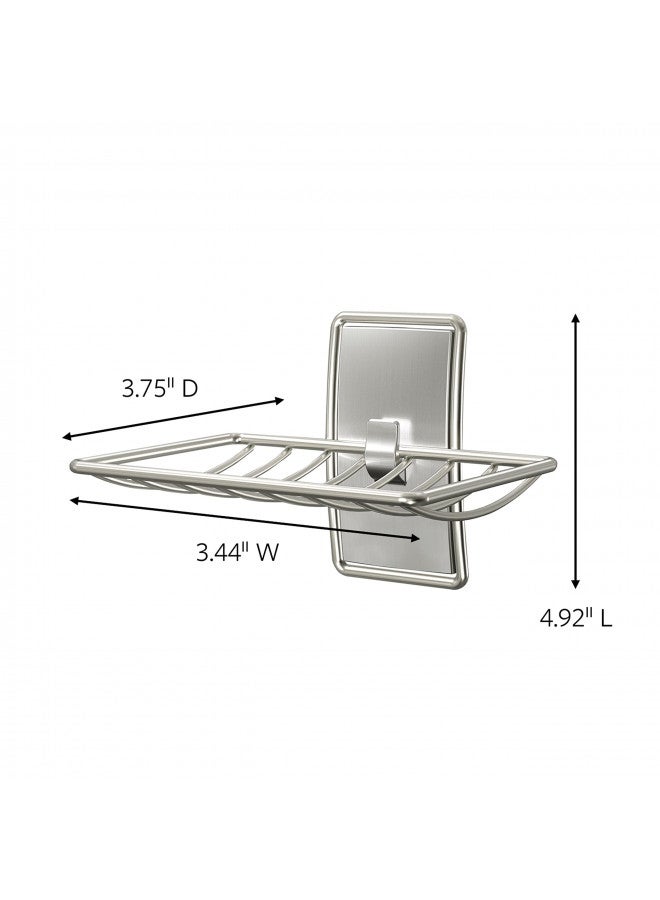 Command Soap Dish for Shower, Damage Free Hanging Bathroom, No Tools Bar Soap Holder, 1 Satin Nickel Soap Dish and 2 Water-Resistant Command Strips - Image 4