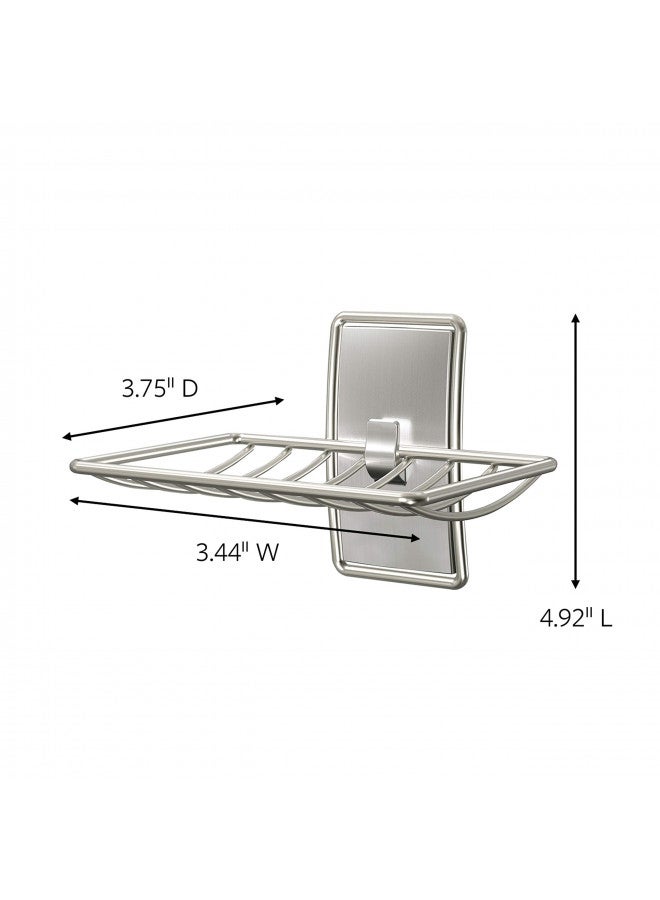 Command Soap Dish for Shower, Damage Free Hanging Bathroom, No Tools Bar Soap Holder, 1 Satin Nickel Soap Dish and 2 Water-Resistant Command Strips - Image 2
