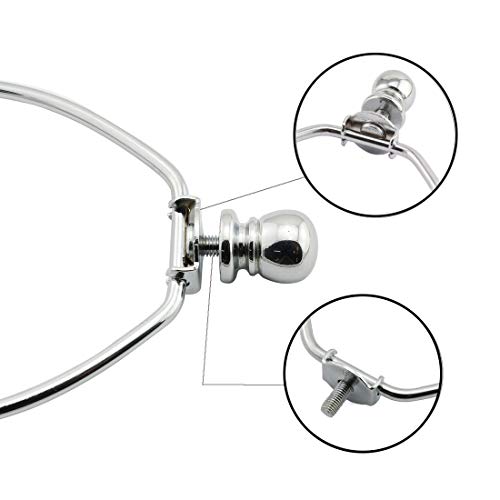 DZS Elec 1-Pack 10inch Lamp Shade Harp Holder DIY Lighting Accessories Horn Frame Lampshade Bracket for Table/Floor Light Fitting (Silver) - Image 4