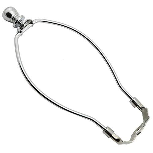 DZS Elec 1-Pack 10inch Lamp Shade Harp Holder DIY Lighting Accessories Horn Frame Lampshade Bracket for Table/Floor Light Fitting (Silver) - Image 1