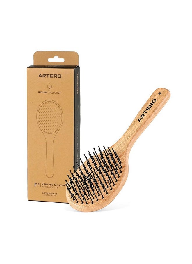 ARTERO Artero horse brush. horse mane and tail brush. mane and tail brush made of elegant and resistant bamboo. horse grooming supplies  - Image 1