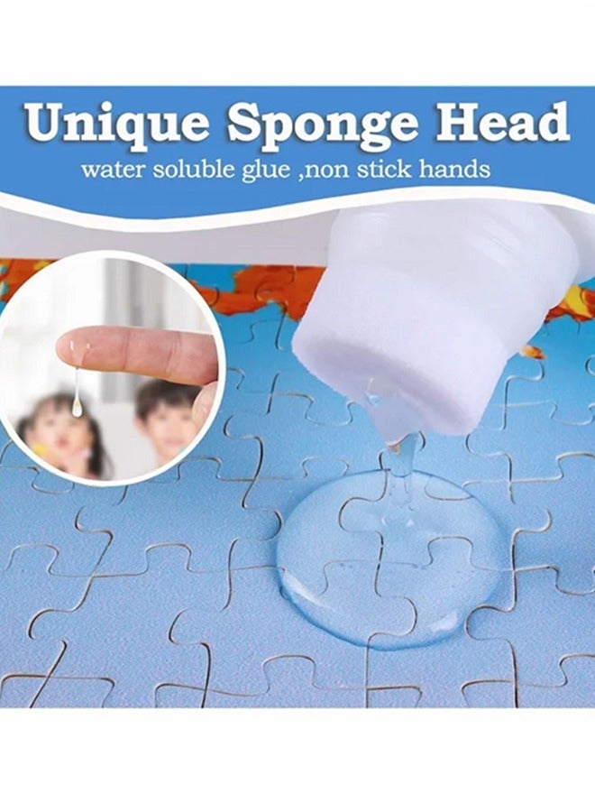 Puzzle Glue with Sponge Head, Jigsaw Puzzle Glue for Kids, Puzzle Glue Clear with Applicator, Water-Soluble Special Craft Puzzle Glue, Puzzle Saver for 1000/1500/3000 Pieces of Puzzle 120ML - Image 3
