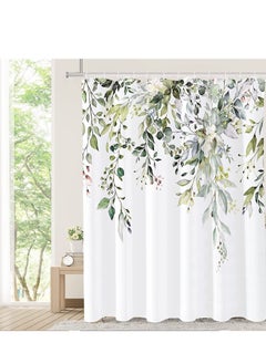 Generic Eucalyptus Shower Curtain Watercolor Leaves on The Top Plant with Floral Bathroom Decoration Shower Curtain Sets 180x180 cm  - Image 4