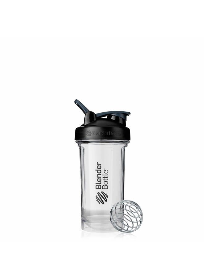 BlenderBottle Shaker Bottle Pro Series Perfect for Protein Shakes and Pre Workout, 24-Ounce, Black/Clear - Image 1