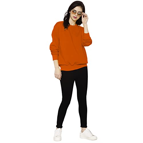 Mack JONNEY Women's Fleece Round Neck Regular Fit Orange Sweatshirts (Pack of 1)-MACK638325 (2XL) - Image 5