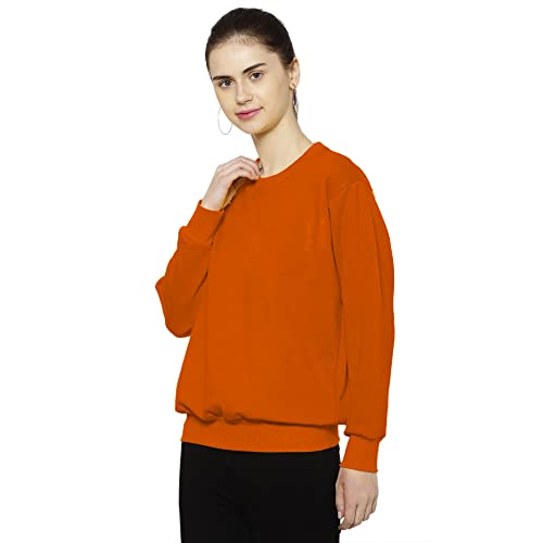 Mack JONNEY Women's Fleece Round Neck Regular Fit Orange Sweatshirts (Pack of 1)-MACK638325 (2XL) - Image 3