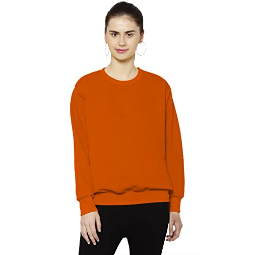 Mack JONNEY Women's Fleece Round Neck Regular Fit Orange Sweatshirts (Pack of 1)-MACK638325 (2XL) - Image 1