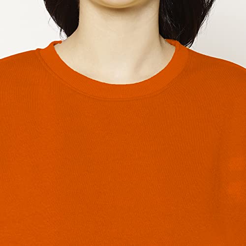 Mack JONNEY Women's Fleece Round Neck Regular Fit Orange Sweatshirts (Pack of 1)-MACK638325 (2XL) - Image 4