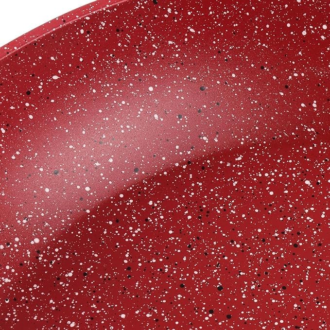 DINOS DINOS Die-cast Fry Pan Healthy Non-Stick Coating | Soft Touch Handle | Pure Grade Aluminum PFOA Free (24 cm, Red).  - Image 3