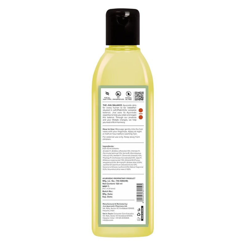 Jiva Amla Oil 120 ml  100 Pure  Natural  Nourishes Hair Retain Hair Moisture  Helps With Dandruff  Hair Loss  Suitable For All Hair Types Pack of 4 - Image 3