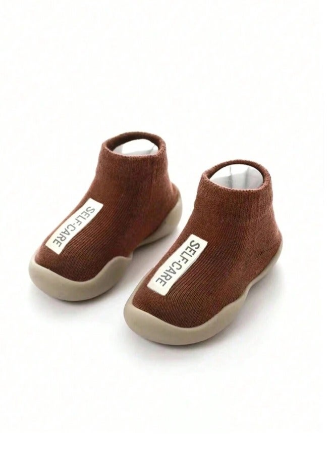 ShebSheb Baby Sock Shoes Toddler Cartoon Soft TPE Sole Non Slip Indoor Floor Slipper for Infant Boys Girls  - Image 1