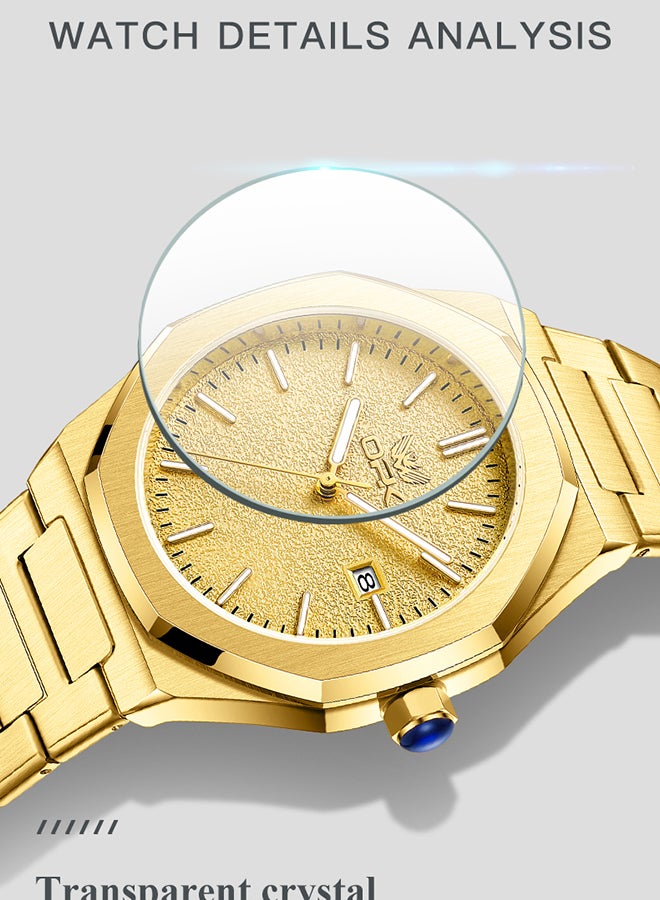 OPK Men's Octagonal Steel Band Men's Watch Form Calendar Luminous Quartz Watch 6046 - Image 5