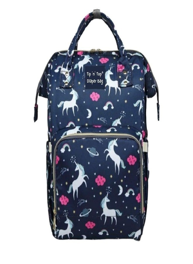 Tip 'n' Top Baby Diaper Bag Kids Travelling Bag with Insulated Bottle Pockets for Toddlers & Infants (Unicorn Blue) - Image 1