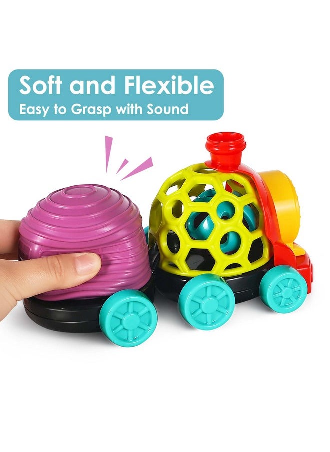 iPlay, iLearn iPlay, iLearn Baby Toy Train, Infant Soft Cars for 6-12 Month Boy, Musical Push N Go Truck, Toddler Sensory Ball Rattle, Development Grasp Babies Birthday Gift 7 8 9 10 11 18 Month 1 2 Year Old Girl  - Image 3