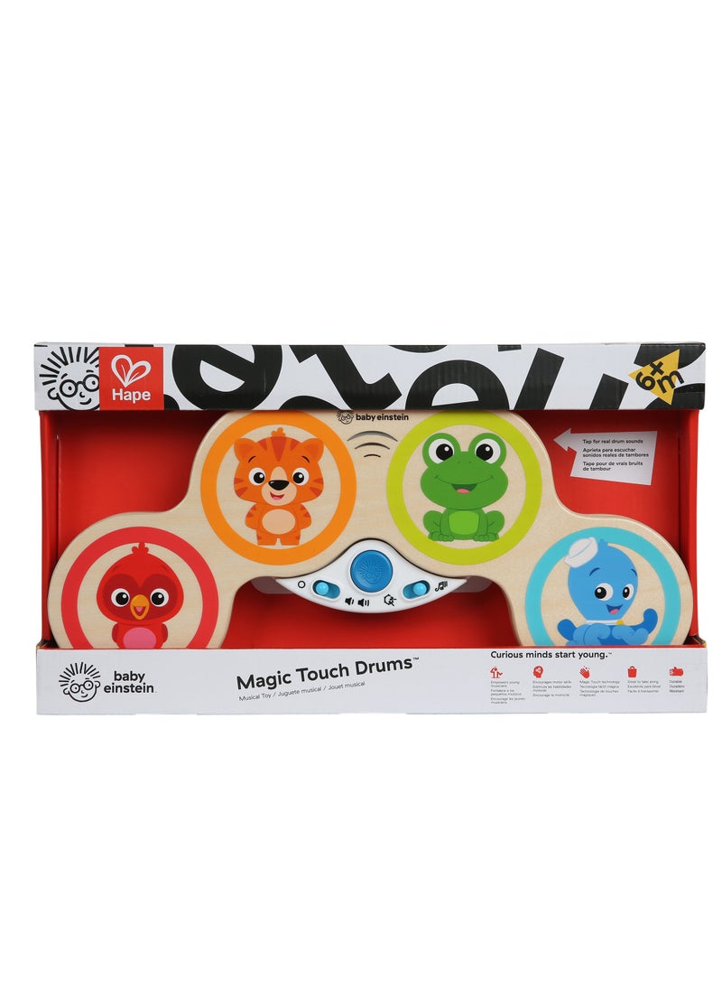 Baby Einstein - Hape Magic Touch Drums Wooden Musical Toy, Drum Set with Magic Touch Technology, Volume Control & Classical Tunes, Ages 6 Months+ - Image 1