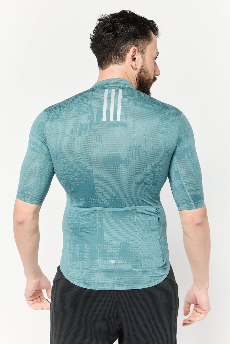 Adidas x Parley Men Sportswear Fit Short Sleeve Training Jersey Shirt, Teal Green - Image 4