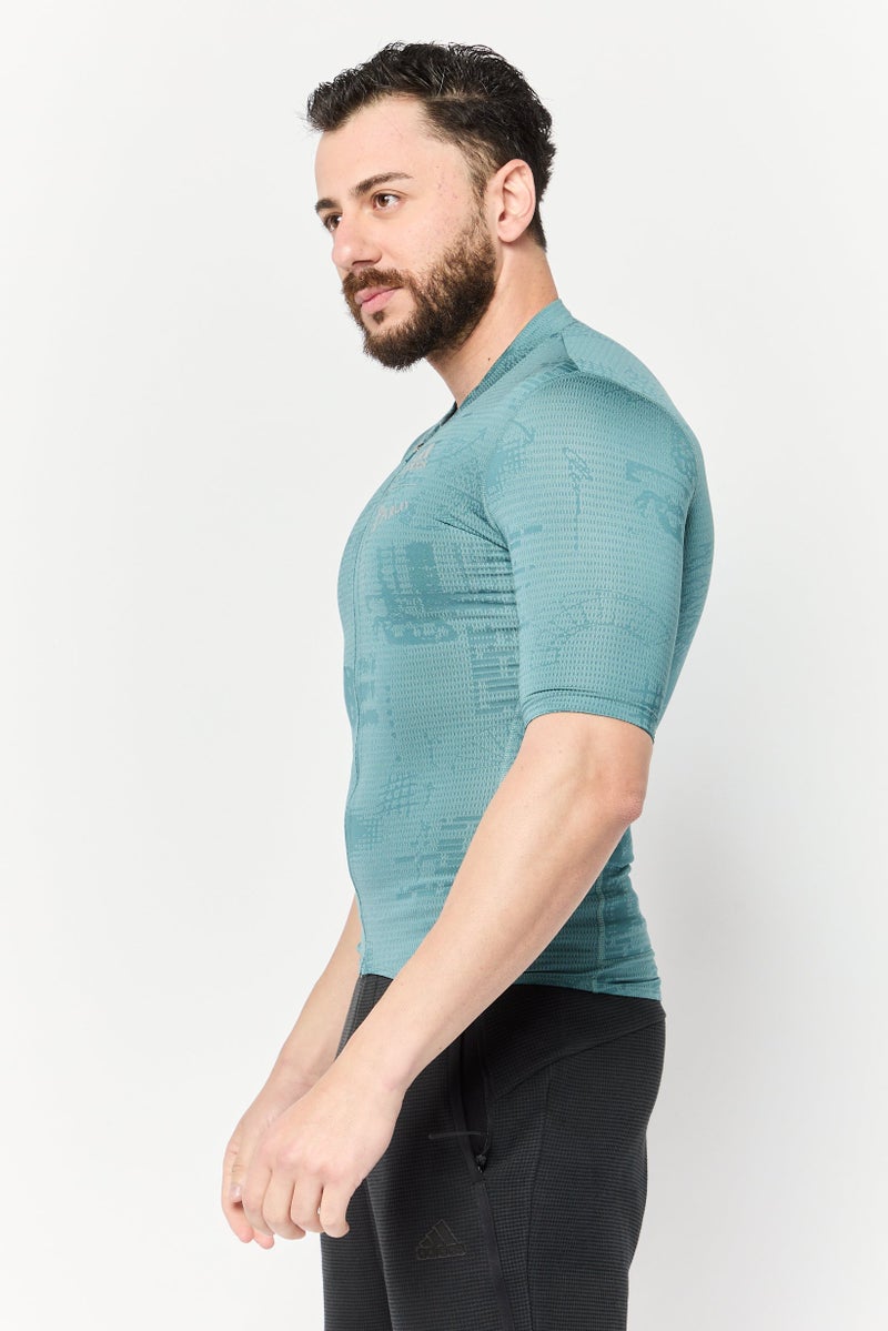 Adidas x Parley Men Sportswear Fit Short Sleeve Training Jersey Shirt, Teal Green - Image 3