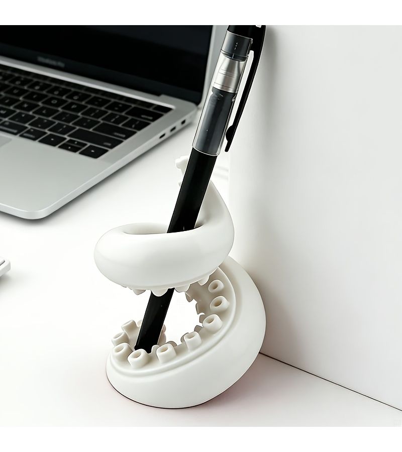 White Octopus Pen Holder Office Desk Storage Rack Ornament - Image 2