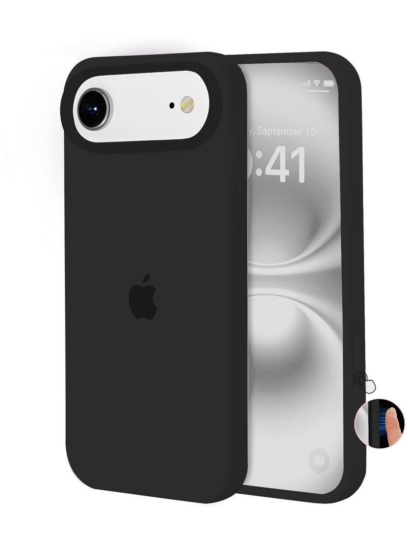 أوللاي حافظة واقية لهاتف iPhone 17 Air، مصنوعة من مادة السيليكون، مقاومة للصدمات مع حماية عدسة الكاميرا وتغطية زر التحكم، غطاء واقي للهاتف المحمول مضاد للصدمات، متوافق مع ملحقات MagSafe، أسود - Image 1