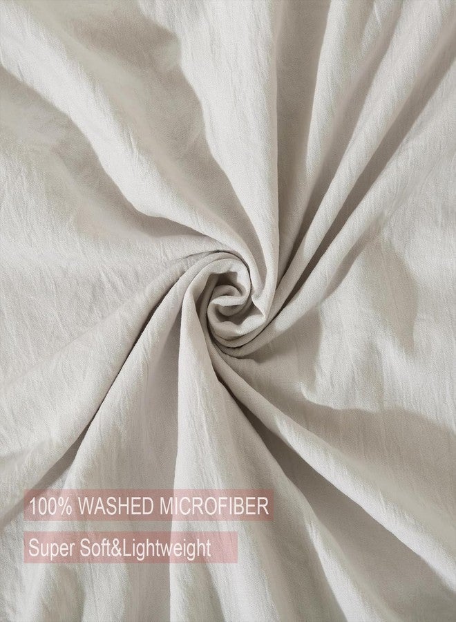 Bedbay Beige Pillow Cases Queen Size Set of 2,Ruffle Pillow Shams,Shabby Chic Pillow Cases Standard Size,Vintage Ruffled Decorative Pillow Covers,Soft Microfiber Boho Bed Pillowcases 2 Pack - Image 3