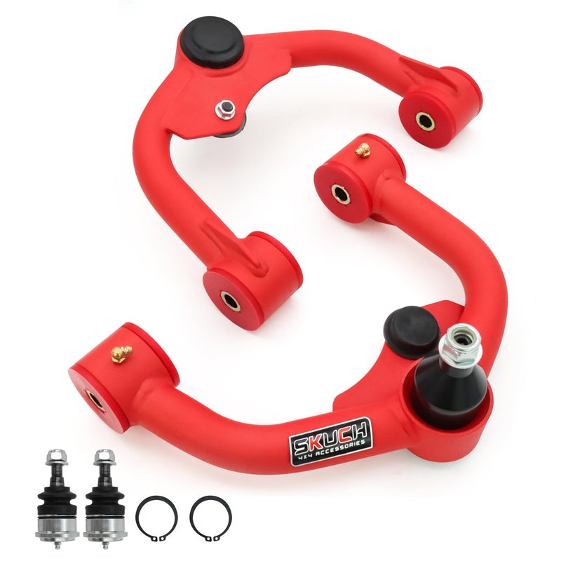 13 Lift Front Upper Control Arms for Nissan Xterra 20052015 Nissan Frontier 20052021 Pathfinder 20042018 PU Bushing 2 Replacement Ball Joints Wrinkle Red