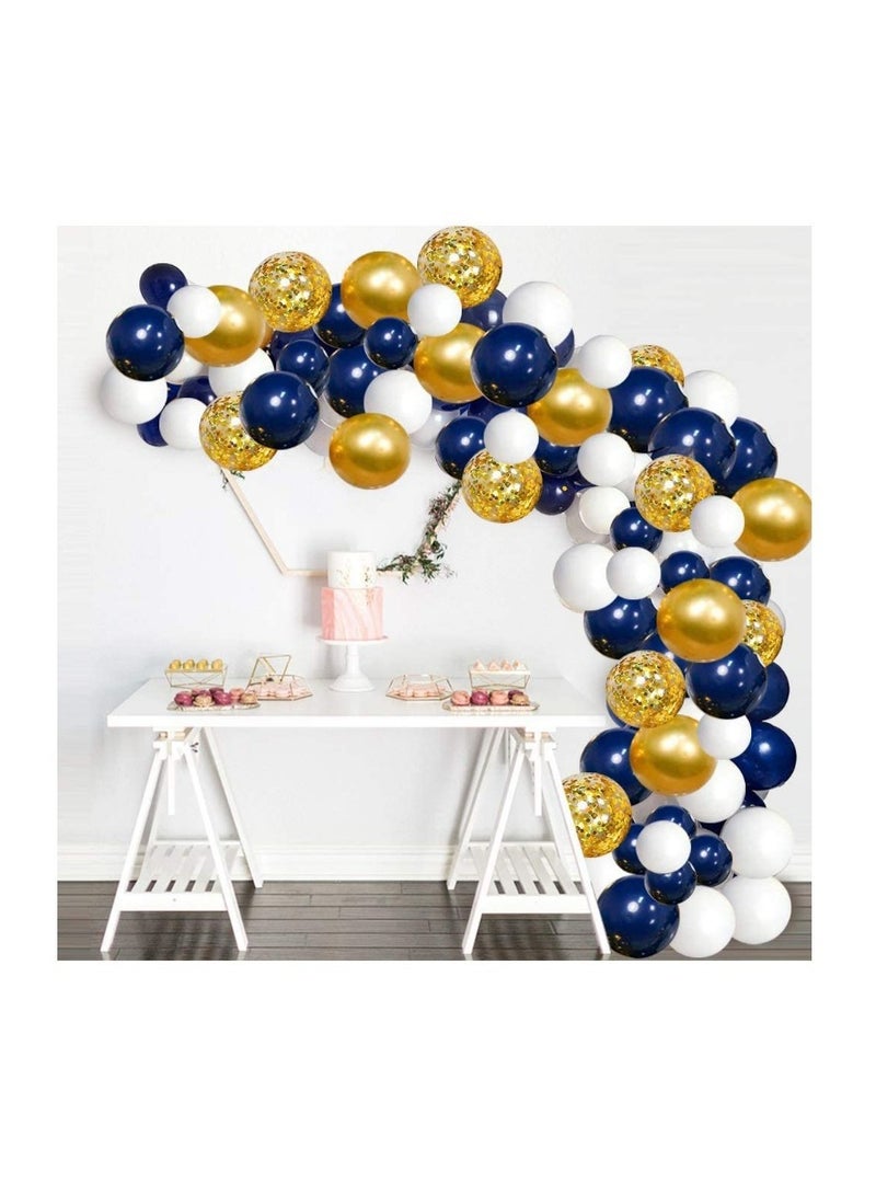 Balloons 54 Pieces navy blue and gold metallic set with gold confetti balloons party balloons Ramadan decorations - Image 4