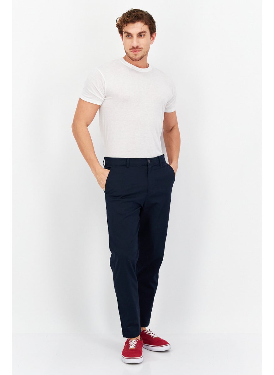 Selected Homme Men Slim Fit Solid Stretchable Chino Pants, Dark Sapphire  - Image 4