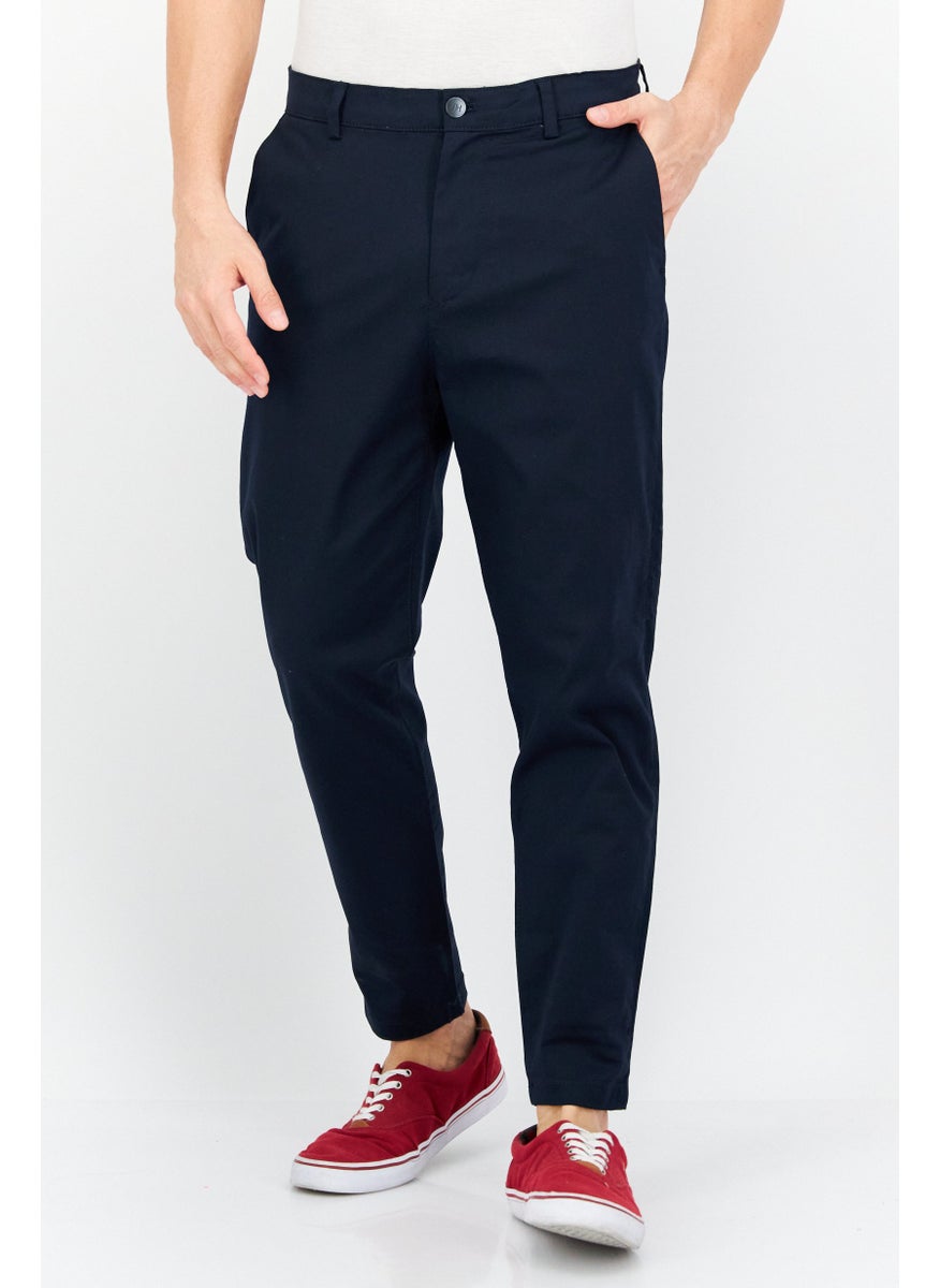 Selected Homme Men Slim Fit Solid Stretchable Chino Pants, Dark Sapphire  - Image 1