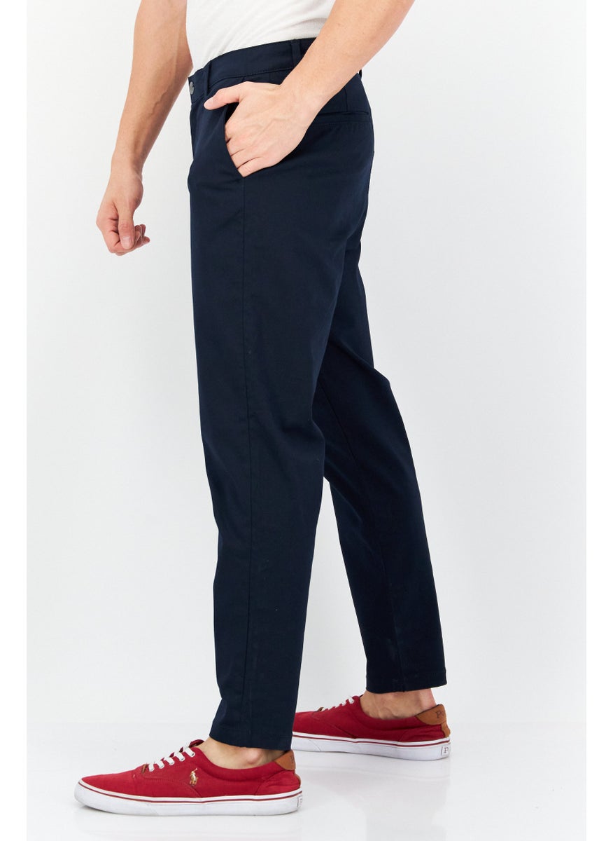 Selected Homme Men Slim Fit Solid Stretchable Chino Pants, Dark Sapphire  - Image 3