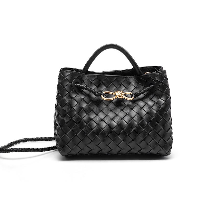 Fashion New Woven Women'S Bag Fashionable All-Match Handmade Woven Handheld Shoulder Crossbody Texted Buckle Bag