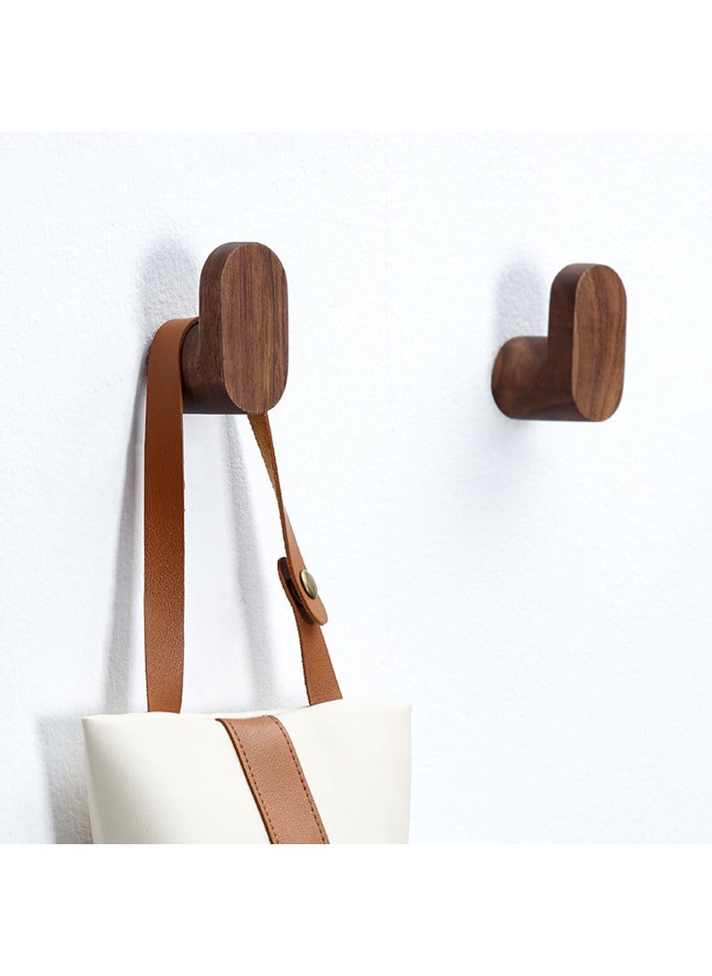 Simple Modern Elegant Clothes Hook Wooden Hook Scarf Hook Coat Hook Wooden Wall Decoration Wall Hook Wooden Products Walnut 