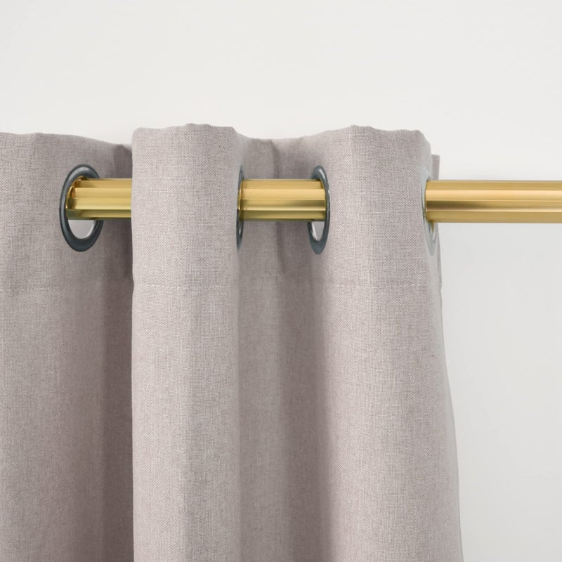 UPOPO Beige Tier Curtains over Sink Linen Textured Kitchen Window 24 inches Long Privacy Cabinet Caravan Small Short Cafe Curtains Bathroom Basement Living Room Half Window Mini Curtain 2 Panels Grommet Top - Image 4
