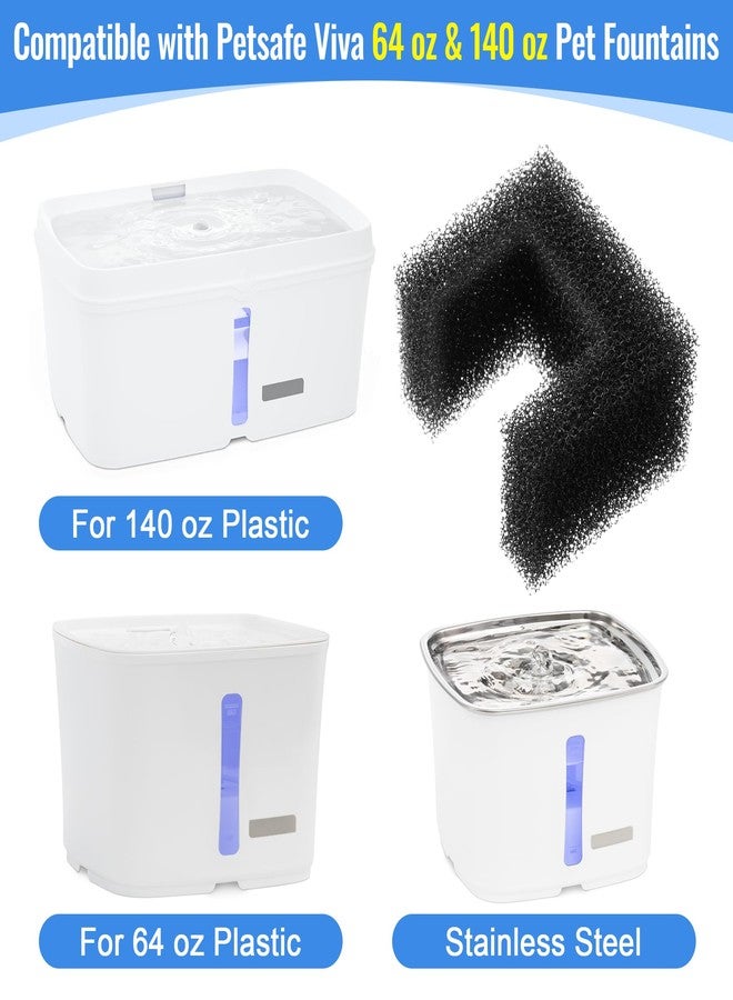 Enhon 20 Pack Foam Filters Replacement for Pet Fountains Compatible with Petsafe Viva 64oz & 140oz, Cat Dog Drinking Water Fountain Sponge Filters for Debris Removal, Pump Protection & Filtration - Image 2