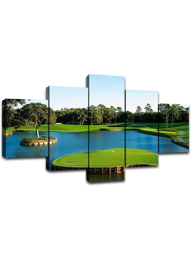 Home Trove Tpc Sawgrass Wall Art Golf Course Wall Decor Florida Pictures Usa Golf Club Canvas Print Framed Golfing Sports Painting Poster Home Living Room Bedroom Decorations Ready To Hang(60''Wx32''H) - Image 2