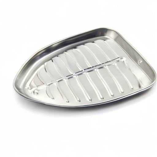 Dynore Stainless Steel 2 Pcs Banana Leaf Shape Dinner/Snack/Mess Tray Set of 2 - Image 3