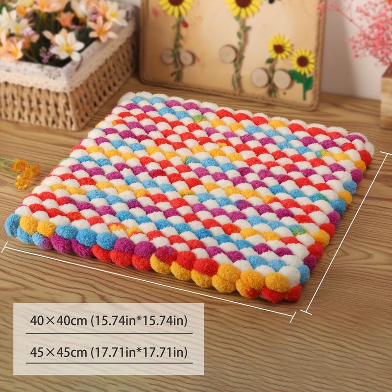 Pink Purple 40x40cm Handmade Square Cushion Soft Plush For Living Room Sofa Bedroom Car Decor - Image 3
