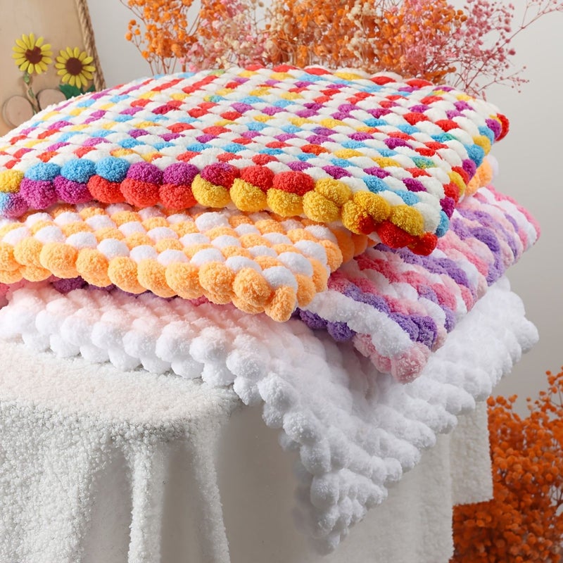 Pink Purple 40x40cm Handmade Square Cushion Soft Plush For Living Room Sofa Bedroom Car Decor - Image 1